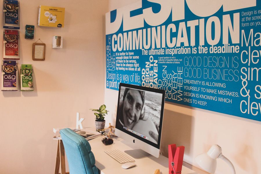 Silver imac magic keyboard and magic mouse on white wooden table — Create a Design annotated figure