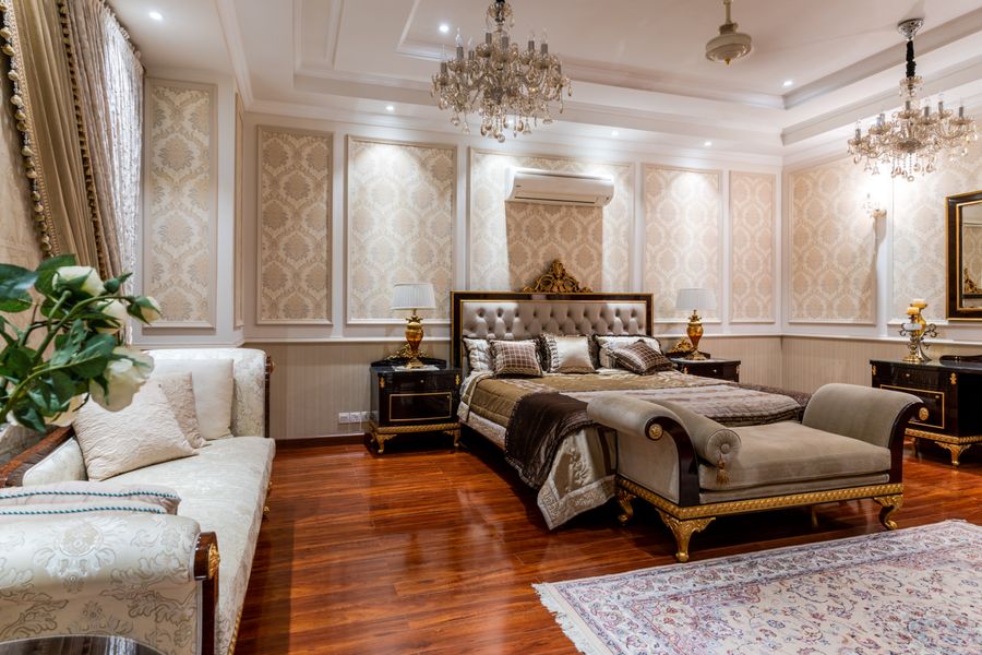 Interior of a luxurious bedroom — stock photo for Export a Design