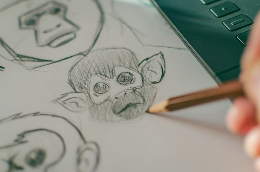 Monkey head sketch — Documents templates export-dialog mockup