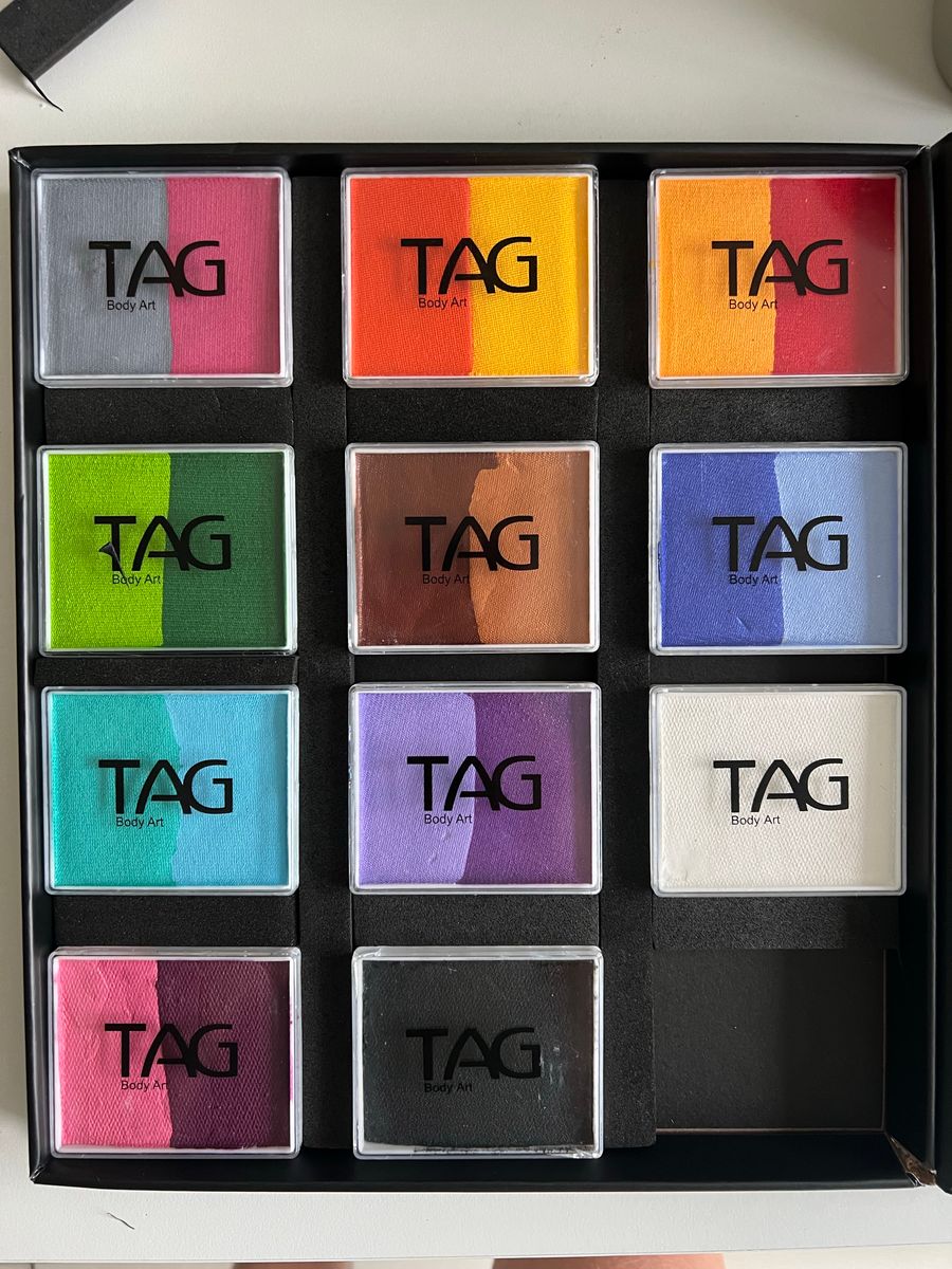 Vibrant face paint kit with multicolored palettes — stock photo for PhotoAI Company — AI photo & design editor