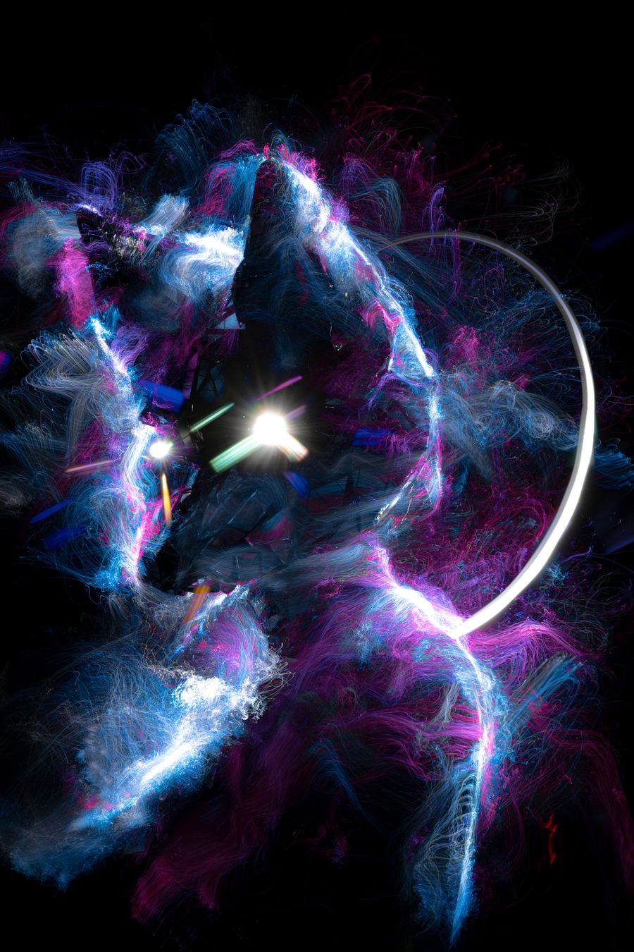 Abstract vivid light trails in motion artwork — Remove Background template-card mockup