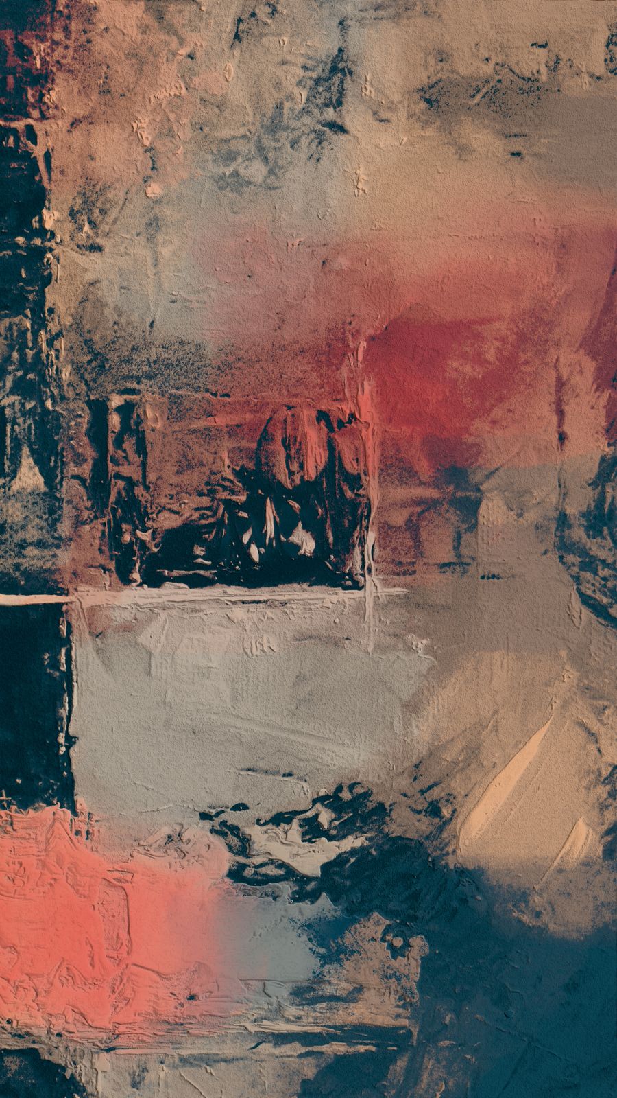 Abstract expressionist painting with textured layers — Every photoaicompany design tool motion card