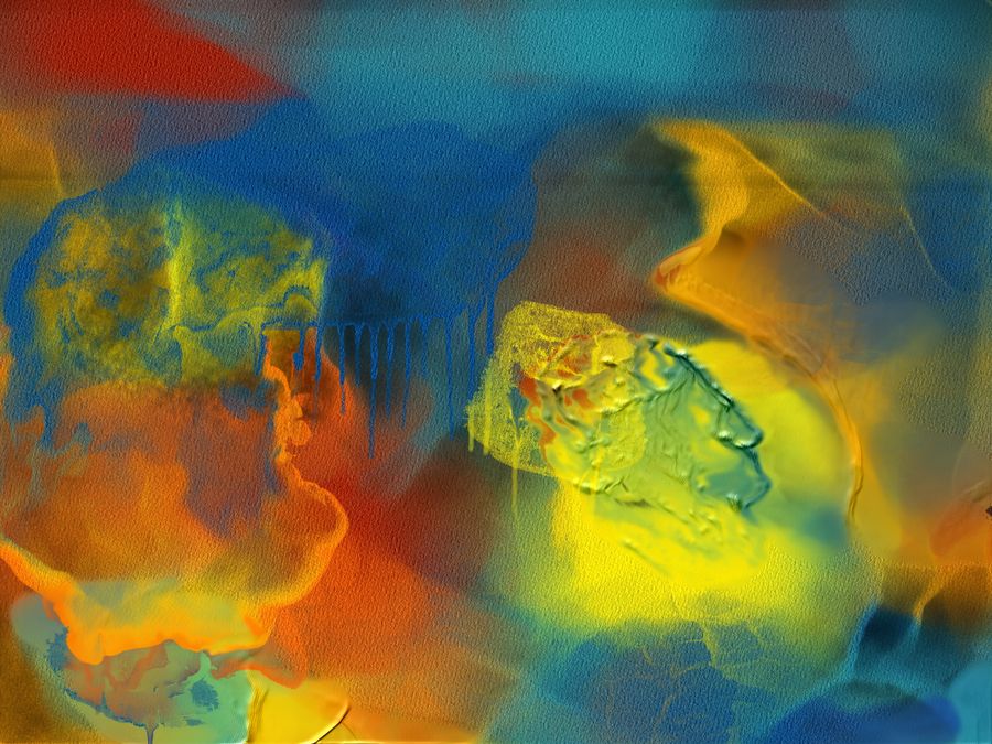 Vibrant abstract expressionist artwork in bold colors — stock photo for Browse Design Templates