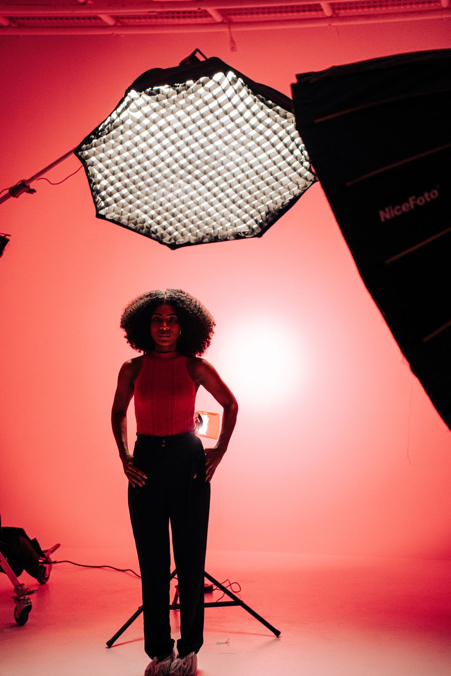 Studio portrait with vibrant lighting setup — stock photo for Design craft, taught with the product