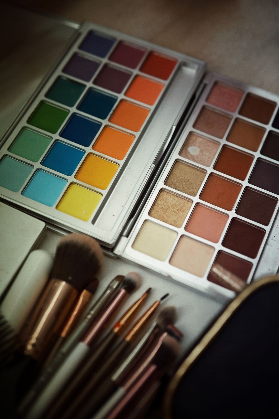 Colorful makeup palettes with brushes — Designing YouTube Thumbnails That Get Clicks template-card mockup