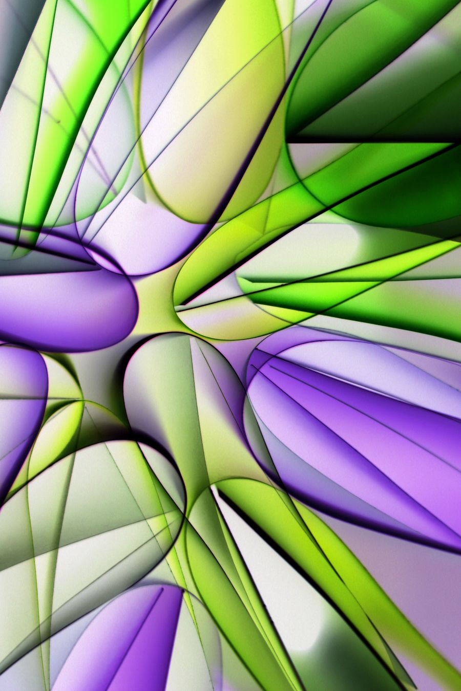 Abstract green and purple geometric artwork — Remove Background motion card