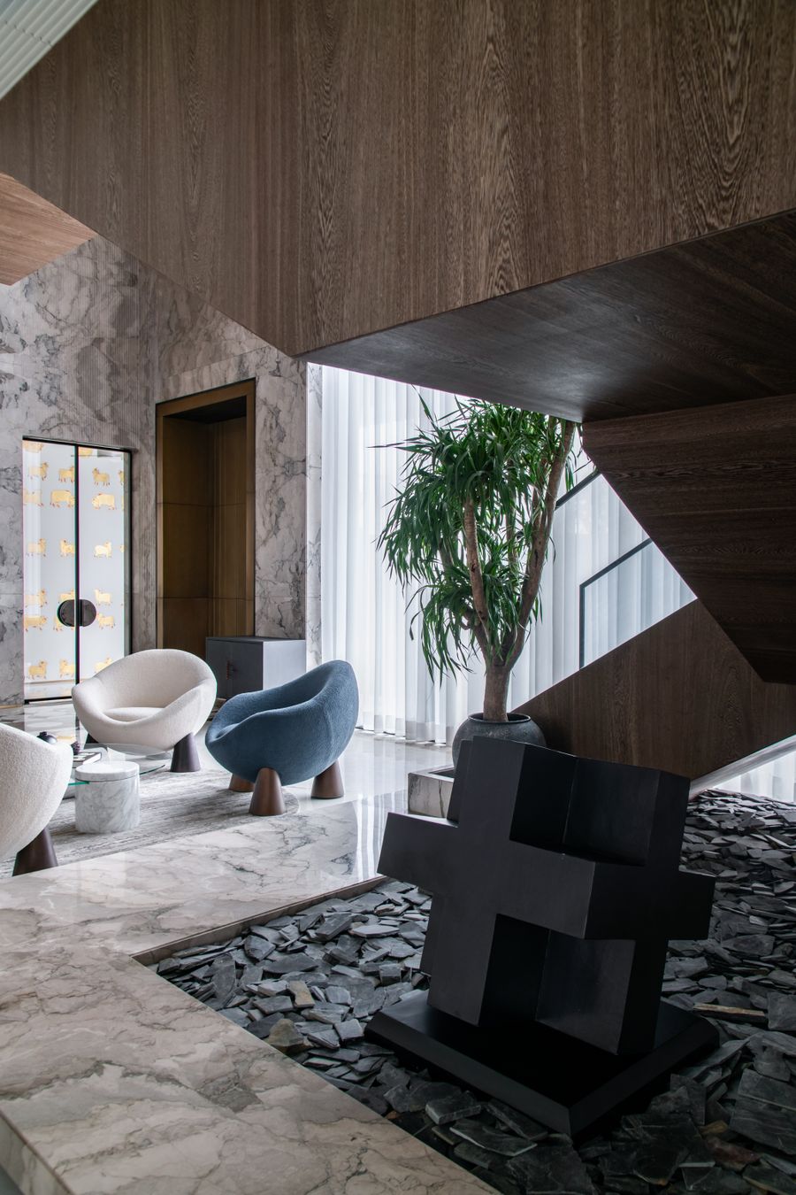Modern luxury interior with marble accents — stock photo for Browse Design Templates