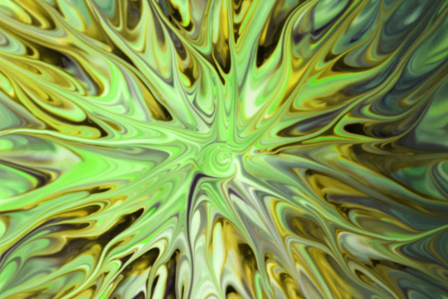 Abstract swirl design in green and yellow tones — Export a Design technique