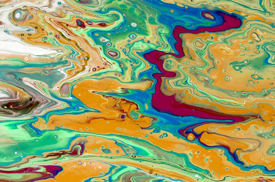 Vibrant abstract paint flow art — Presentations templates editor mockup