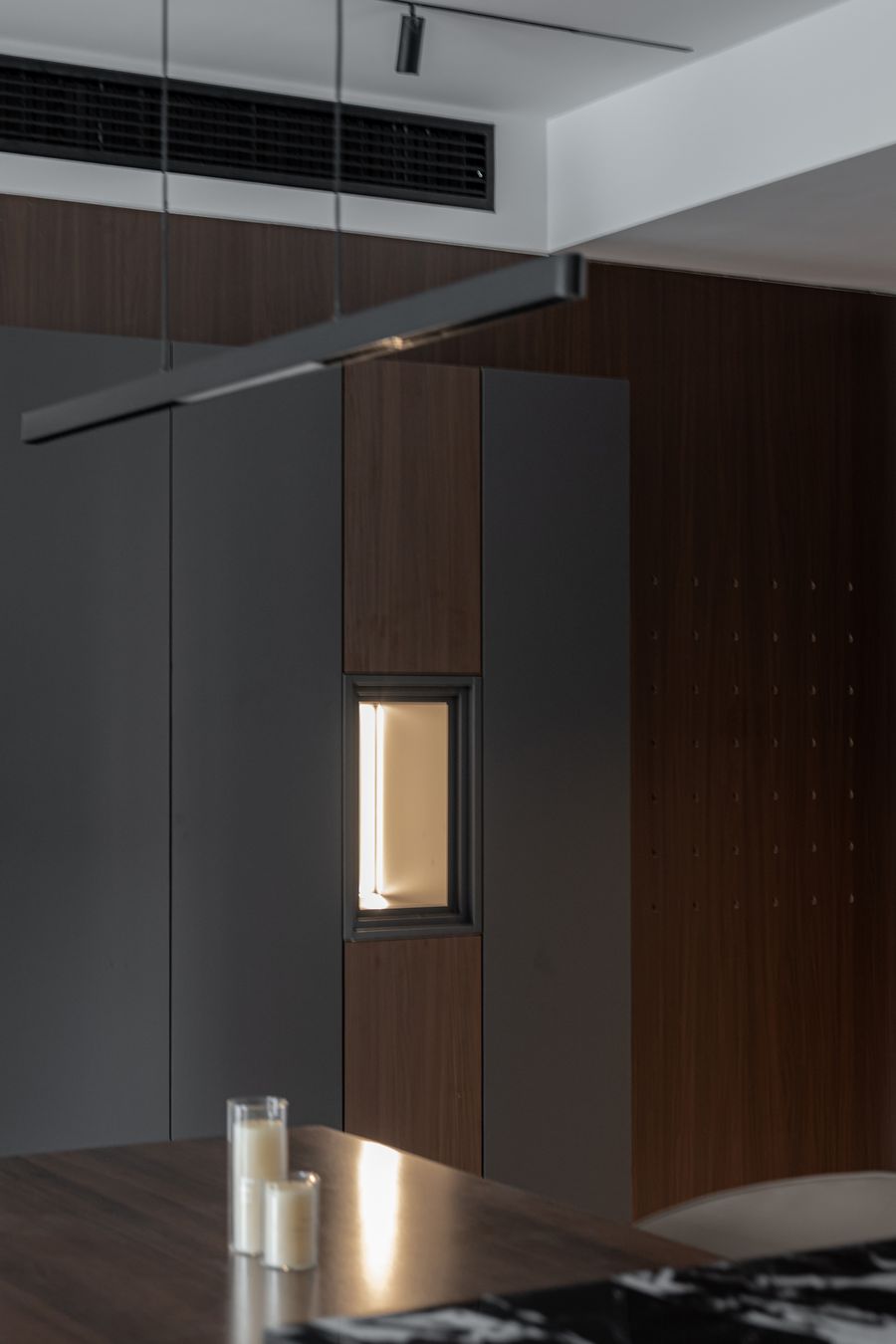 Minimalist interior design with warm lighting — Brand Kits in use