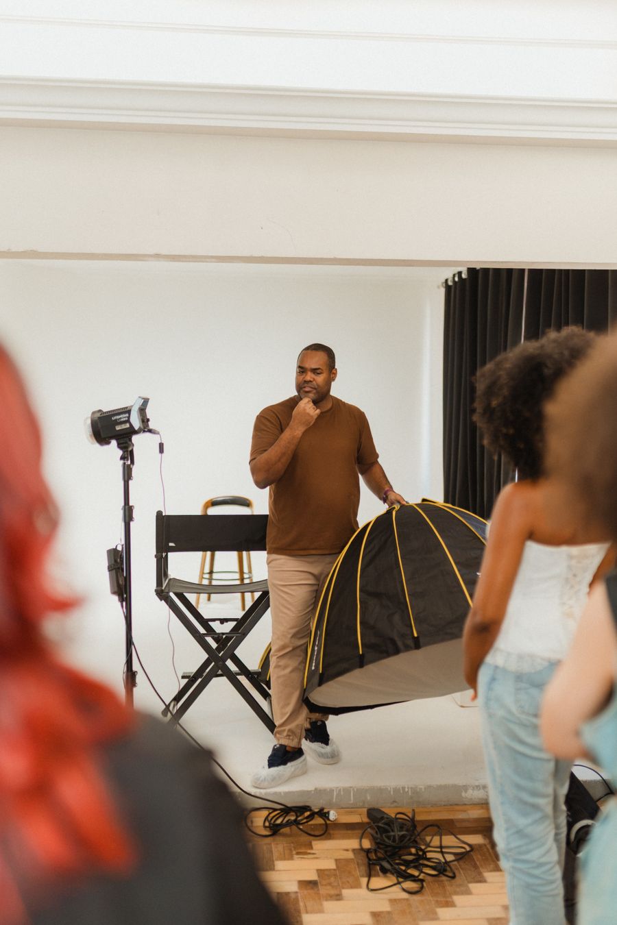 Photography workshop with lighting equipment — Start from a template, finish in minutes layers-panel mockup