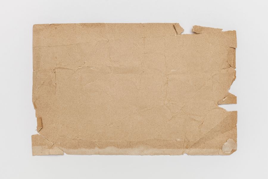 Brown crumpled paper bag on table — stock photo for Video templates
