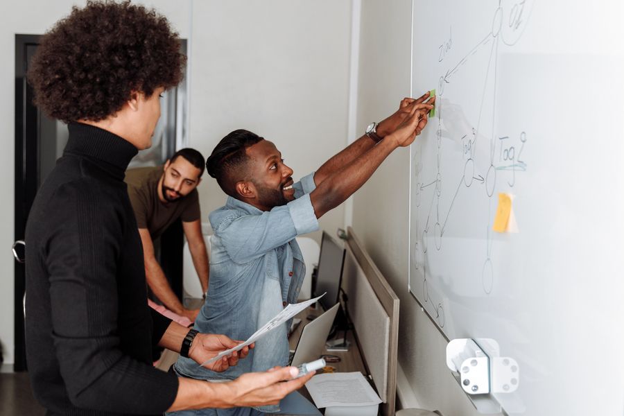 Colleagues planning a business — Start designing free export-dialog mockup