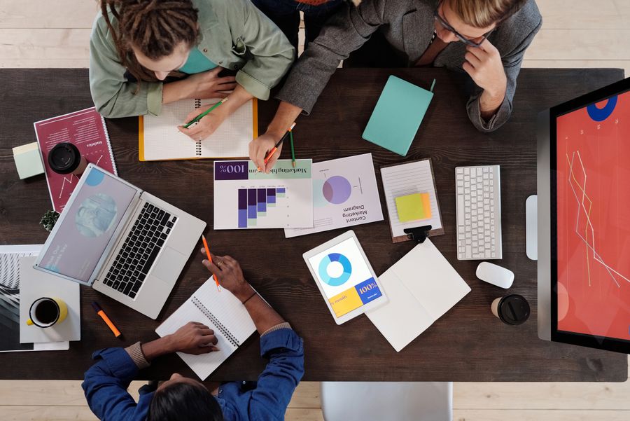 Team having a meeting — stock photo for Every photoaicompany design tool