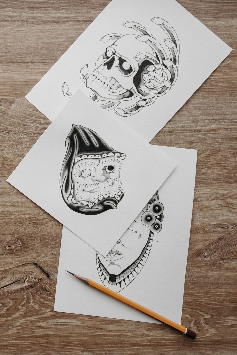 Tattoo designs next to a pencil — stock photo for Start designing free