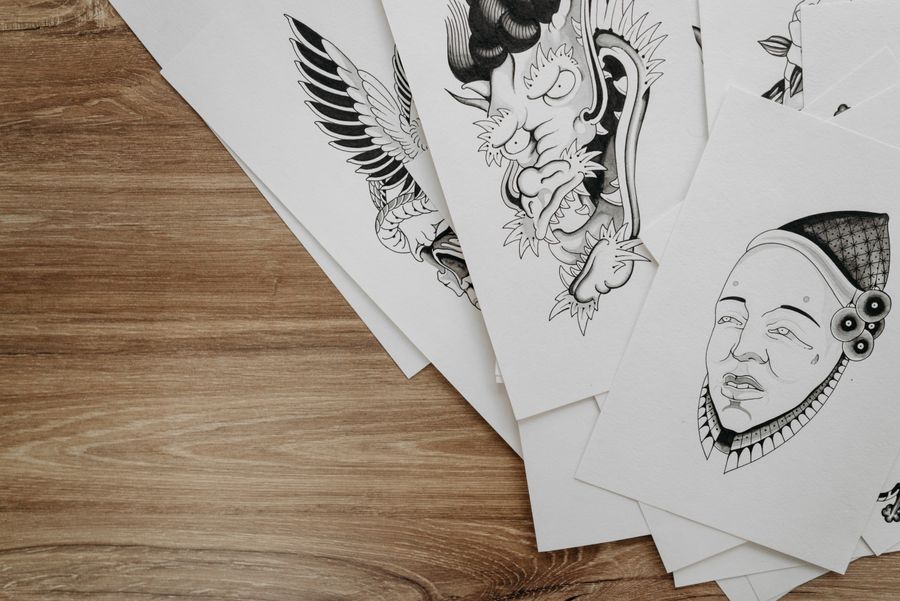 Drawings on papers — stock photo for Simple pricing, no watermarks, no gotchas