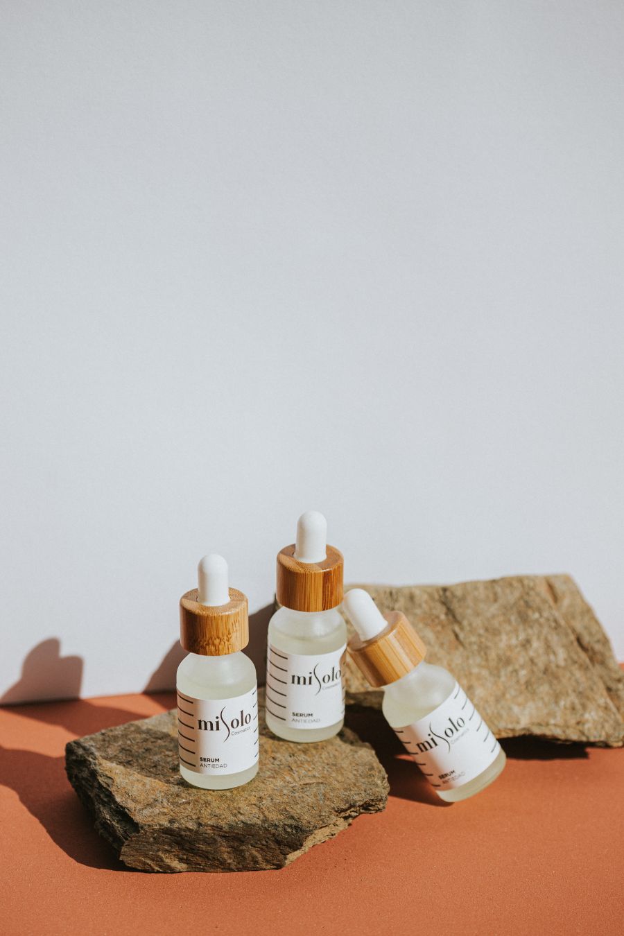 A skin care products on a glass bottles with droppers — stock photo for Add Text