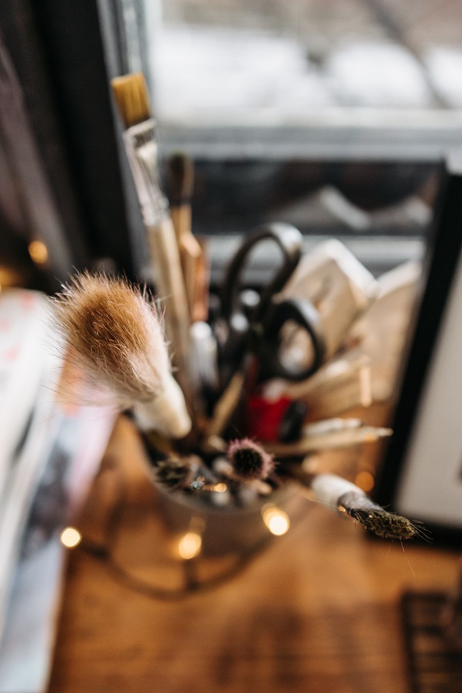 Close up photograph of paintbrushes — Adjust an Image resize-canvas mockup
