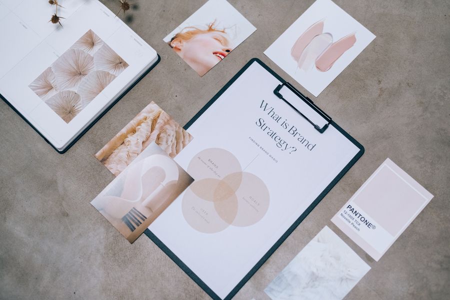 Brand strategy on papers — stock photo for PhotoAI Company — AI photo & design editor
