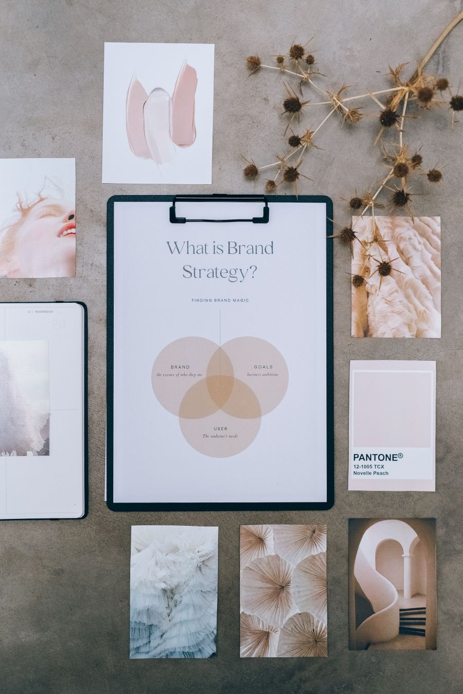Branding company documents on desk — Every photoaicompany design tool export-dialog mockup