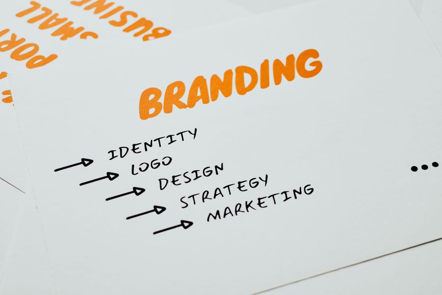 Orange and blacks texts on white surface — Create a Brand Kit technique