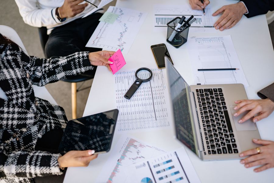 People working at an office — stock photo for Documents templates