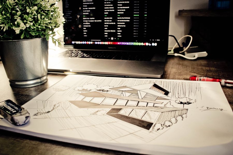House sketch with eraser — stock photo for Instagram Posts & Stories templates